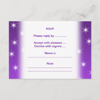 Cartons Réponse Etoiles violettes et blanches, Motif.
