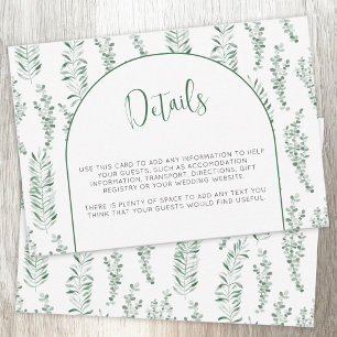 Cartons Réponse Eucalyptus Greenery Elegant Wedding Details Card