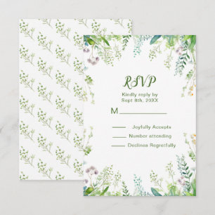 Cartons Réponse Eucalyptus Greenery Feuille Détails du Mariage