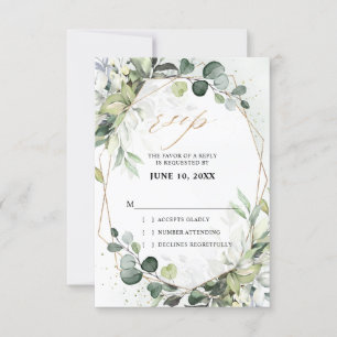 Cartons Réponse Eucalyptus Sage Verdure Mariage géométrique modern