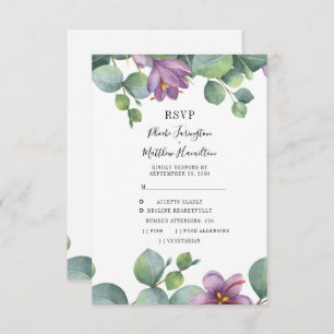 Cartons Réponse Eucalyptus Vert Mariage Floral Succulent