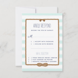 Cartons Réponse Événement de mariage nautique à l'aquarelle en men