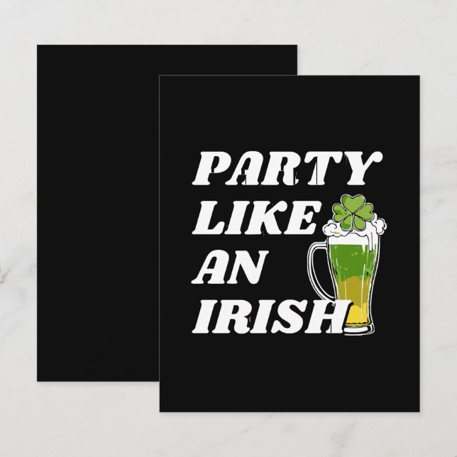 Cartons Réponse Faire la fête comme un Irlandais (Devant / Derrière)