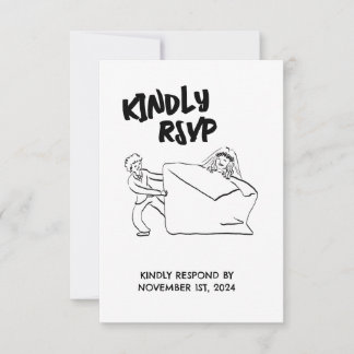 Cartons Réponse Faire part de couple mignon illustration