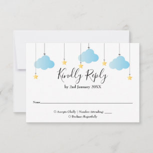 Cartons Réponse Faire Twinkle Twinkle Star Bleu Garçon Baby Shower