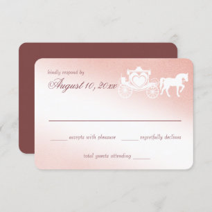 Cartons Réponse Fairy Tale Carriage Pink Response Card
