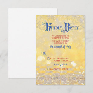 Cartons Réponse Fairy Tale Rouge Rose Blue Gold Mariage