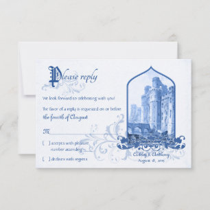Cartons Réponse Fairytale Royal Blue Castle une fois lors de maria