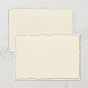 Cartons Réponse Faux Deckle Edge Ivory White Mariage horizontal