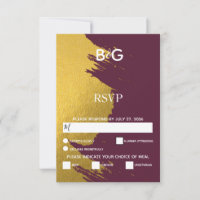 Faux Gold Brushstrokies & Bourgogne avec Monogramm
