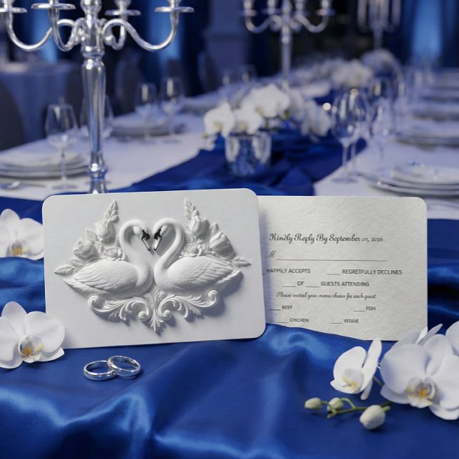 Cartons Réponse Faux Plâtre Gaufre Cygnes à Cœur en Relief (Créateur téléchargé)