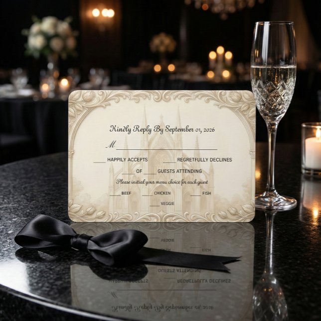 Cartons Réponse Faux Relief Stone Cathedral Sketch Formal (Créateur téléchargé)