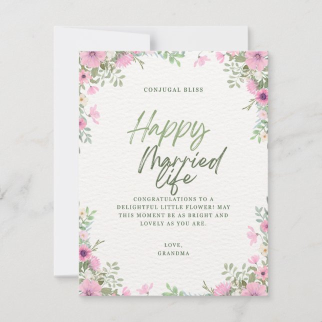 Cartons Réponse Félicitations de mariage (Devant)