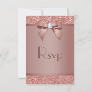 Cartons Réponse Fête d'anniversaire avec un arc en or rose clinqua