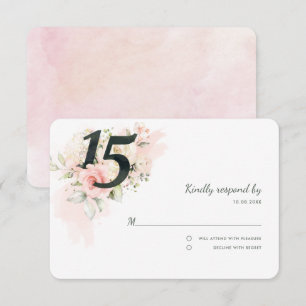 Cartons Réponse Fête d'anniversaire de 15 ans Quinceanera Florale