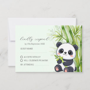 Cartons Réponse Fête de bébé bambou ours panda