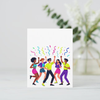 Cartons Réponse Fête de célébration de danse avec des amis heureux