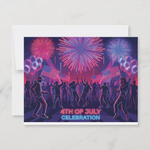 Cartons Réponse Fête de la fête du 4 juillet néon Danse Party