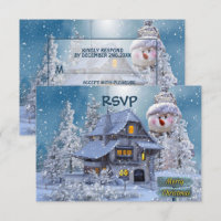 Fête de Noël Hiver Blanc Bonhomme de Neige Bleu Ru