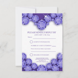 Cartons Réponse fête du 21e anniversaire de mariage cœur violet