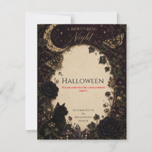 Cartons Réponse Fête Halloween gothique Roses, Lierre sombre, Papi
