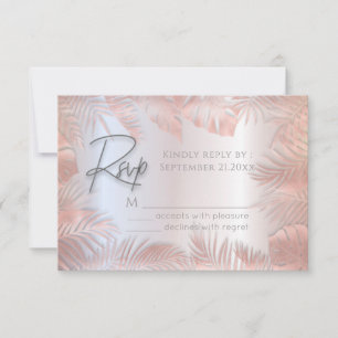 Cartons Réponse Feuille tropicale métallique romantique or rose