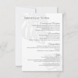 Cartons Réponse Fiche d'information sur le Mariage moderne Insérer