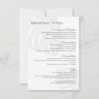 Cartons Réponse Fiche d'information sur le Mariage moderne Insérer