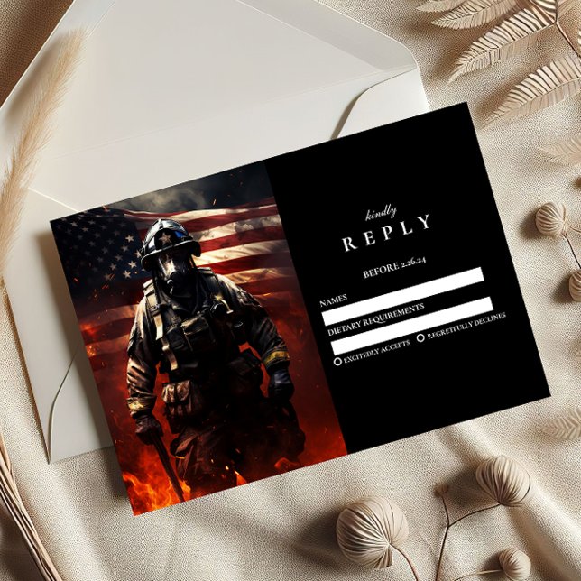 Cartons Réponse Firefighter Class of 2026 Graduation (Créateur téléchargé)