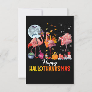 Cartons Réponse Flamant rose Flamant rose Thanksgiving Halloween N