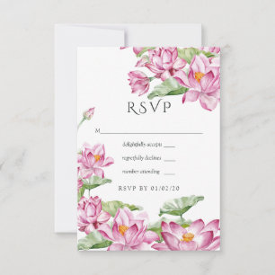 Cartons Réponse Fleur de lotus aquarelle mariage indien