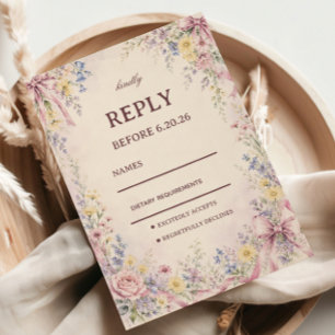 Cartons Réponse Fleur pastel vintage