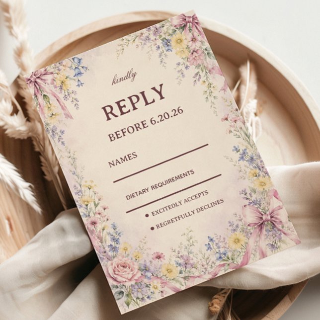 Cartons Réponse Fleur pastel vintage (Créateur téléchargé)