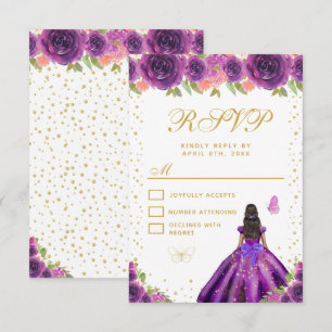 Cartons Réponse Fleur Pourpre Princesse à la Peau Mate Douze Ans