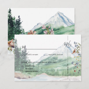 Cartons Réponse Fleur sauvage de montagne rustique Boho Wedding