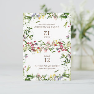 Cartons Réponse Fleur sauvage d'été moderne Mariage Place Card