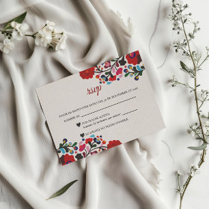 Cartons Réponse Fleurs Botaniques Colorées Mariage Espagnol