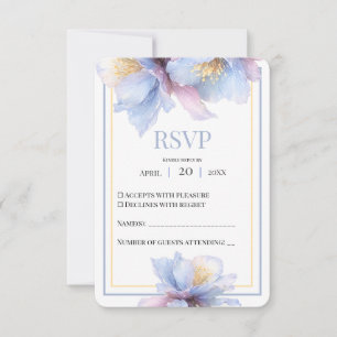 Cartons Réponse Fleurs Botaniques Pastel Artistiques pour Mariage