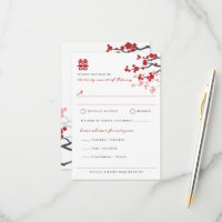 Fleurs de cerisier rouge et Mariage chinois double