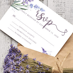 Cartons Réponse Fleurs de lavande aquarelle romantique