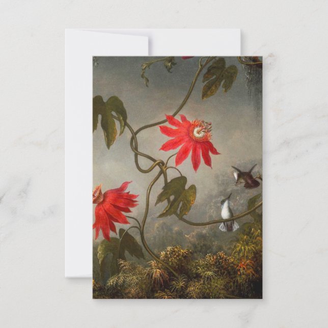Cartons Réponse Fleurs de passion avec tête de colibris (Devant)