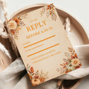 Cartons Réponse Fleurs de récolte chaleureuse