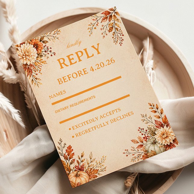 Cartons Réponse Fleurs de récolte chaleureuse (Créateur téléchargé)