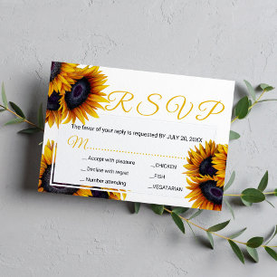 Cartons Réponse Fleurs de soleil vibrantes Options de repas Mari