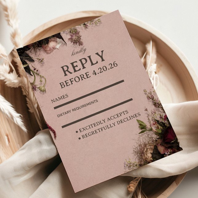 Cartons Réponse Fleurs de Teint Rose Romantique (Créateur téléchargé)