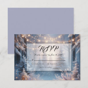 Cartons Réponse Fleurs d'hiver dans un mariage aux pins givrés