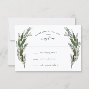 Cartons Réponse Fleurs Feuilles De Verdure Mariage Blanc Esquissé