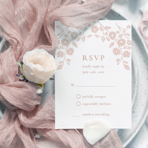 Cartons Réponse Fleurs Folk Rose Bleu Charmant Simple Floral