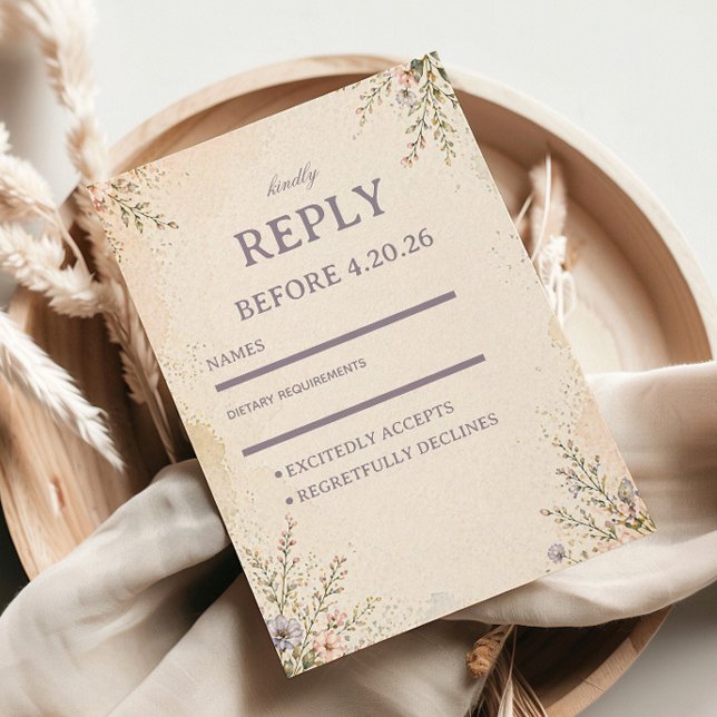Cartons Réponse Fleurs pastel doux (Créateur téléchargé)