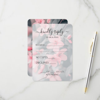 Cartons Réponse Fleurs roses personnalisées pour un beau mariage